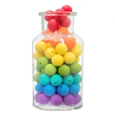 Food Grade Silicone Beads Wholesale Safe BPA Free Baby Teether Chew Beads Bulk Round Silicone Teething Beads