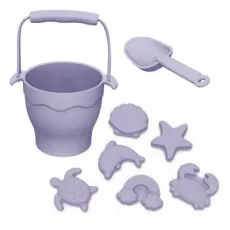 New BPA Free Portable Silicone Sand Bucket Bucket Pail Spade Set Customized Kids Silicon Beach Toy