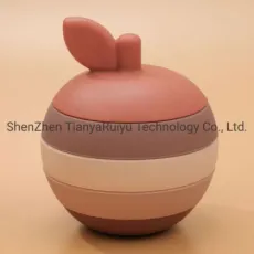 2021 New Apple Stacking Toy Baby Silicone Blocks Montessori Building Children Educational Play Set Kid Toys