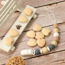 China Supplier Wholesales Custom Size Baby Teething Wooden Heart Beads