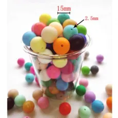 Silicone Round Beads 15mm DIY Pacifier Chain Nurse Gift Round Silicone Beads Teether for Necklace