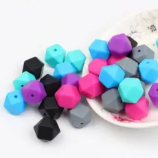 14mm Hexagon Silicone Beads Food Grade Nursing Silicone Teething Bead