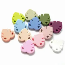 Silicone Loose Beads Food Grade Silicone Beads Leaf Shped Beads