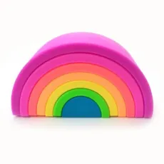 BPA Free Stacking Rainbow Toy Silicone Stacker Educational Rainbow Stacking Toys for Kids