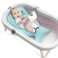 Portable Baby Bath Accessories Newborn Bathing Cushion Non-Slip Bathtub Baby Bath Mat
