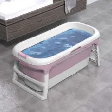 128cm Bathtub Adult Children′s Folding Tub Massage Adult Bath Barrel Home SPA Steaming Dual-Use Baby Tub