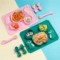 BPA Free Non Toxic Baby Silicone Plate with Strong Suction