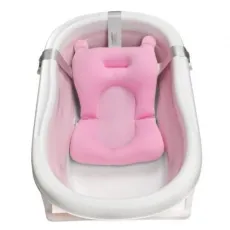 Portable Baby Bath Accessories Bear Shape Newborn Bathing Cushion Non-Slip Bathtub Bath Seat Baby Bath Mat
