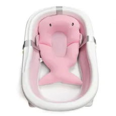 Portable Baby Bath Mats Dolphin Shape Accessories Newborn Bathing Cushion Non-Slip Bathtub Baby Bath Mat