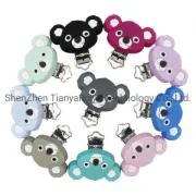 Cartoon Koala Silicone Teether Clips DIY Baby Pacifier Nursing Chain Holder Soother Nursing Jewelry Toy Clips