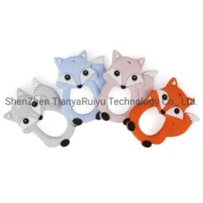 Fox Silicone Teether Pendant Carton Pacifier Clips Rodent Chew Necklace Baby Teething Toys Food Grade Teethers
