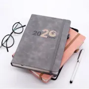 Custom 2022 Planner A5 Hardcover PU Leather Notebook Diary with Elastic Band
