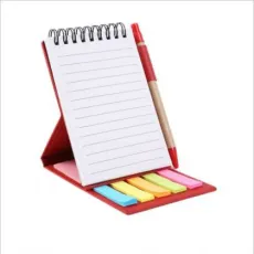 Eco Friendly Promotional Custom Logo Print Spiral Notepad Sticker Memo Note Pads with Pen Holder
