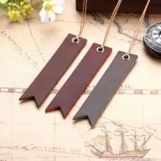 Genuine Leather Bookmark with Customized Logo for Promotional